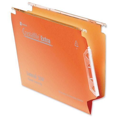 Image of Rexel Crystalfile Classic Lateral File Manilla V-base 15mm W330xh280mm Orange Ref 70671 [pack 50]
