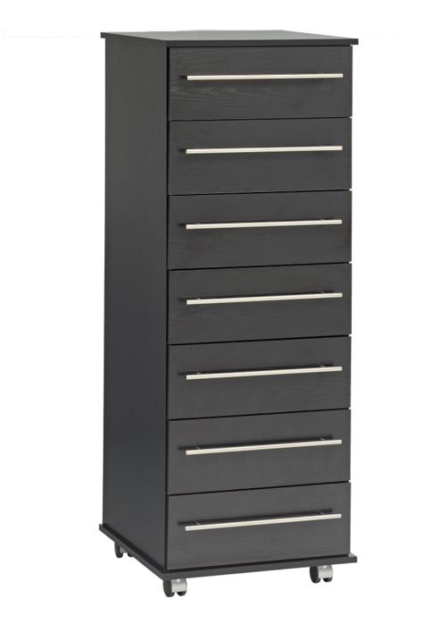 Image of Ideal Furniture Bobby 7 Drawer Slim Chest - Black