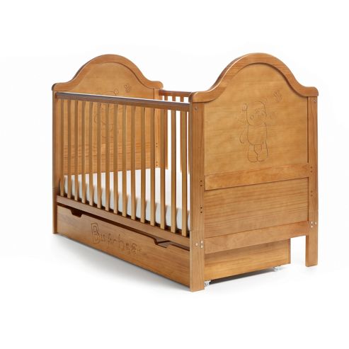 Image of Obaby B Is For Bear Cot Bed & Under Drawer - Country Pine