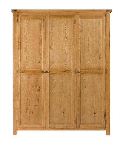 Image of Elements Brunswick Bedroom Three Door All Hanging Wardrobe In Warm Lacquer