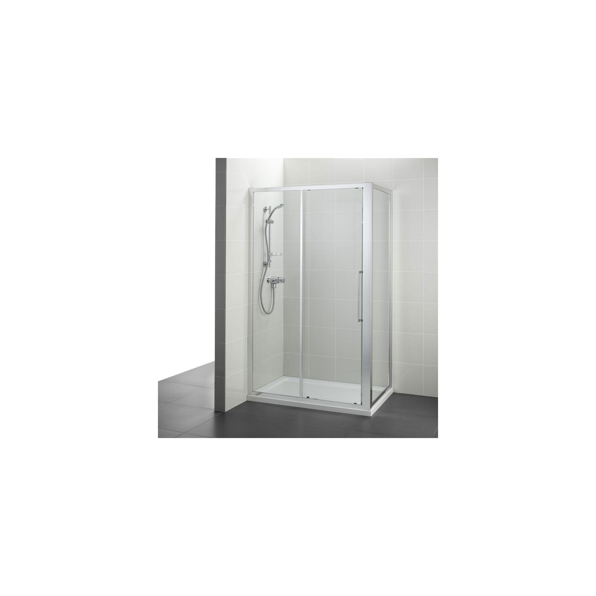 Ideal Standard Kubo Sliding Door Shower Enclosure, 1000mm x 800mm, Bright Silver Frame, Low Profile Tray at Tescos Direct