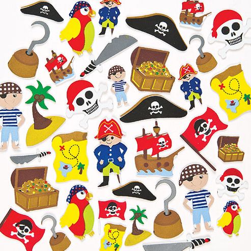 Image of Pirate Foam Craft Stickers(pack Of 96)