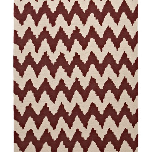 Image of Think Rugs Hong Kong Rust/beige Tufted Rug - 120 Cm X 170 Cm (3 Ft 9 In X 5 Ft 7 In)