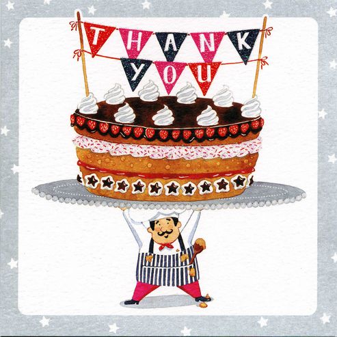 Image of Holy Mackerel Thank You - Cake Greetings Card
