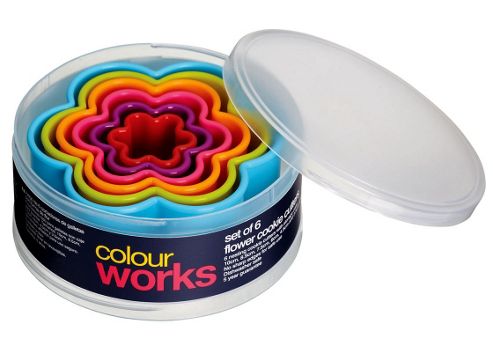 Image of Colourworks 6 Piece Flower Shaped Cookie Cutter Set