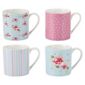 Tesco English Rose Set of 4 Fine China Mugs
