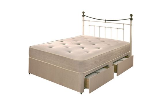 Image of Repose Pocket 1000 Memory Platform Divan Bed - Double / 4 Drawer