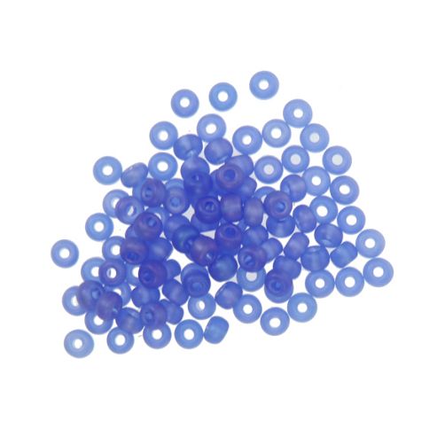Image of Czech Seed Bead 6/0 Tr Light Blue Matt Ab