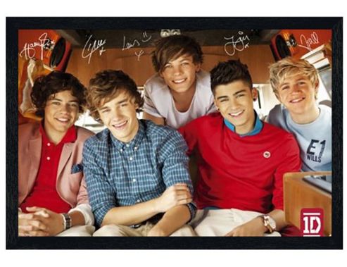 Image of One Direction Black Wooden Framed Signed, Sealed, Delivered! 1d Poster