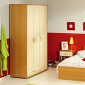 Parisot Mega Three Door Wardrobe in Japan Pear Tree / Sand