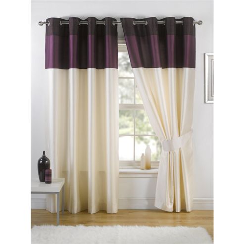 Image of Kliving Harmony Aubergine 90x72 Lined Eyelet Curtains