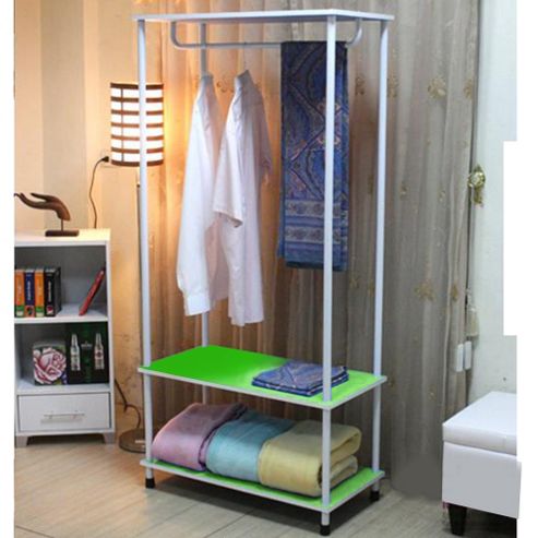Image of Candie - Open Wardrobe / Clothes Storage Rail - Green / White