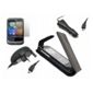 Black Flip Case, LCD Screen Protector, Car Charger, Mains Charger - HTC WildFire