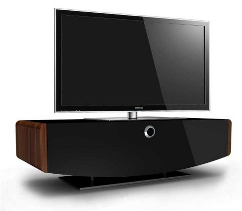Image of Mda Designs Orion Walnut Tv Stand For Up To 50 Inch Tvs