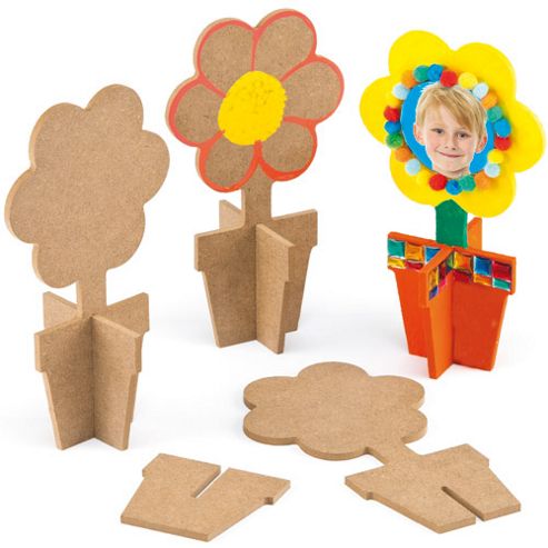 Image of Wooden 3d Flowers (pack Of 3)