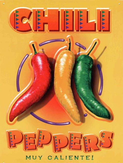 Image of Chilli Peppers Muy Caliente! Tin Sign