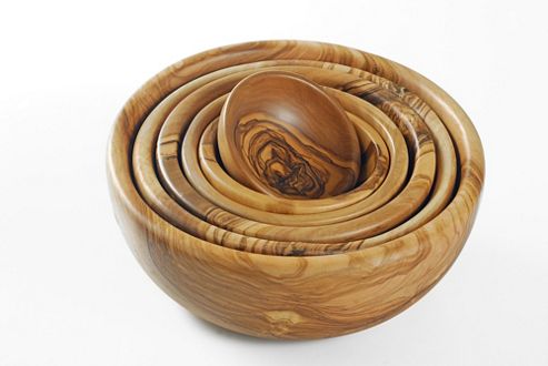 Image of B?rard France Olive Wood Bowls