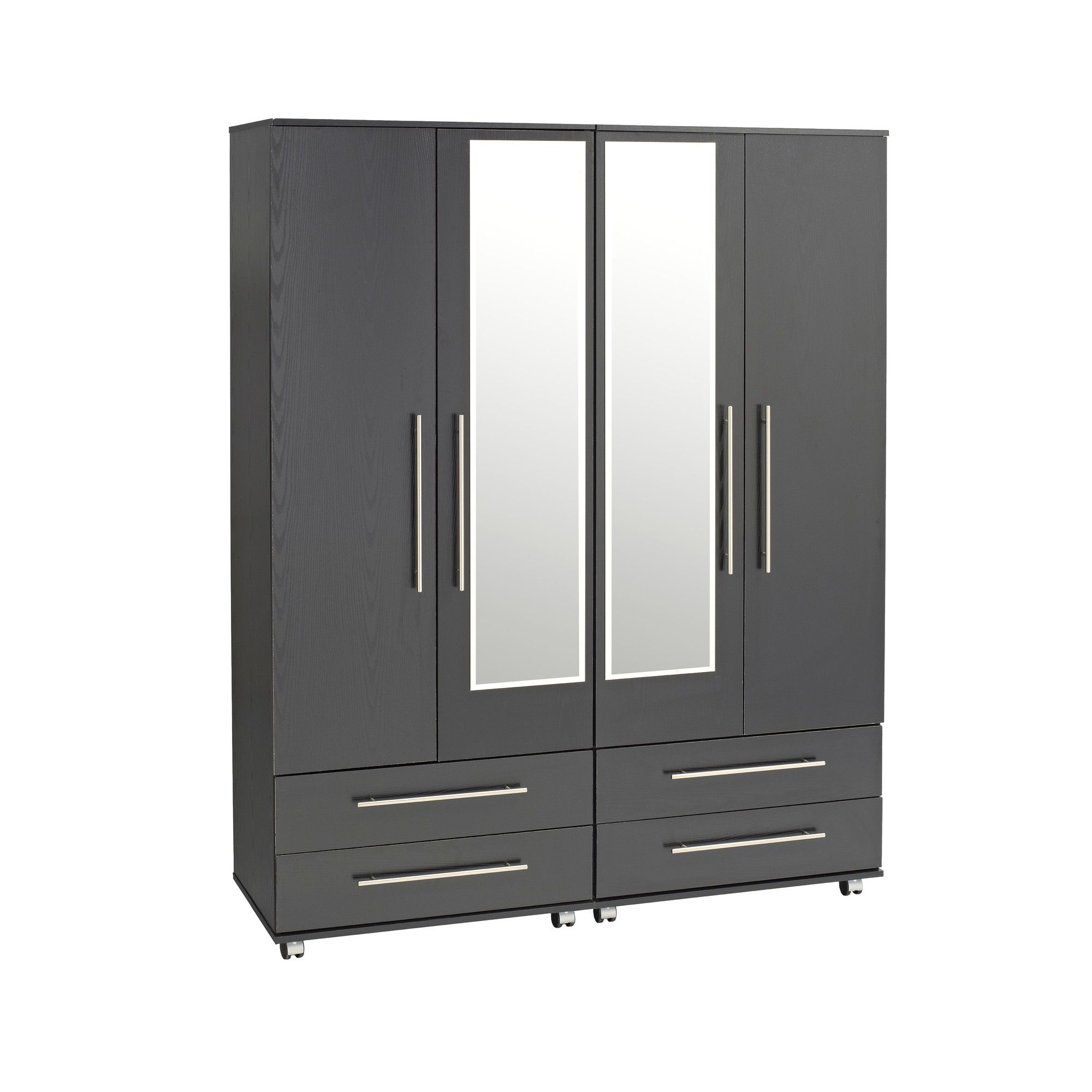 Ideal Furniture Bobby 4 Door Wardrobe - Oak at Tescos Direct