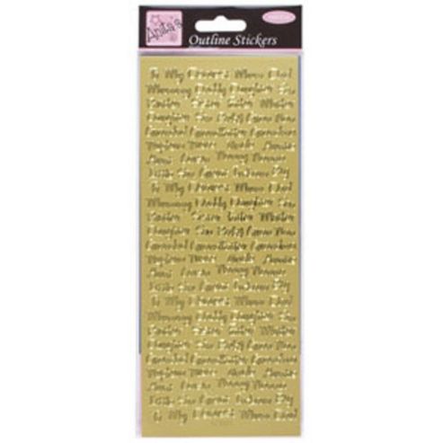 Image of Outline Stickers Relative Messages Gold