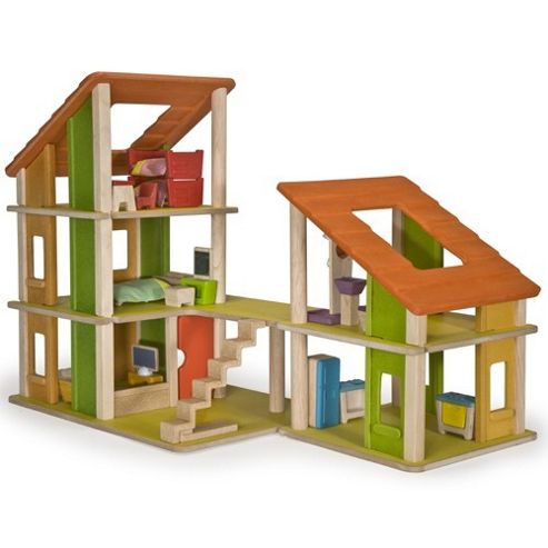 Image of Plan Toys Chalet Doll House With Furniture