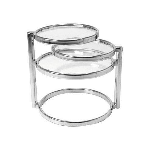 Image of Leitmotiv Double Swivel Mini Table In Black - Chrome