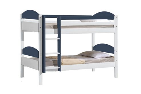 Image of Maximus Bunk Bed 3ft White With Blue Details