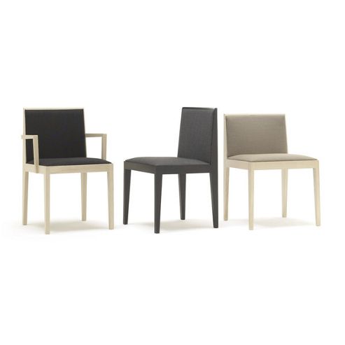 Image of Andreu World Vogue Side Chair - High - Fabric Field-light Grey