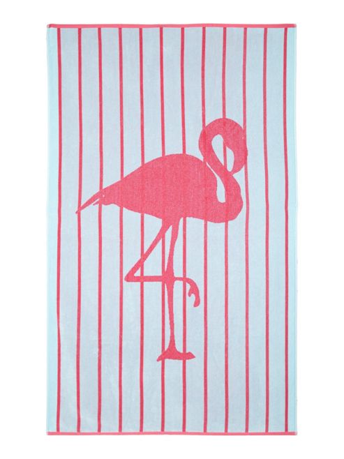 Image of Linea Flamingo Stripe Beach Towel