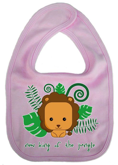 Image of Dirty Fingers New King Of The Jungle Cute Lion Bib Pink