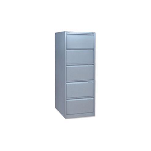 Image of Bisley 5-drawer Filing Cabinet Lockable Goose Grey Flush Fronted Bs5e