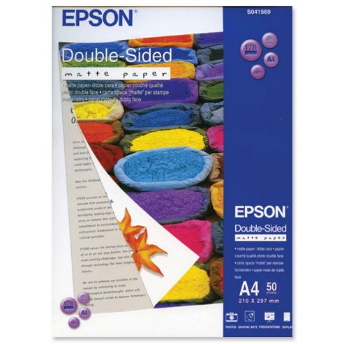 Image of Epson Matte Paper Heavyweight 178gsm Double-sided A4 Ref S041569 [50 Sheets]