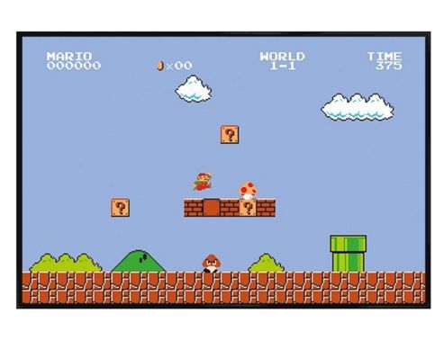 Image of Gloss Black Framed Retro Nintendo Super Mario Bros Poster