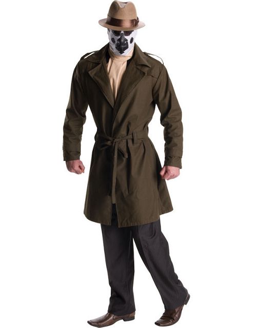 Image of Adult Rorschach Watchmen Super Hero Costume Extra Large