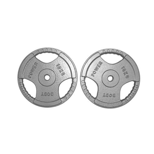 Image of Body Power Standard Tri Grip Discs 10kg (x2)