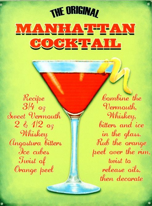 Image of The Original Manhattan Cocktail Tin Sign