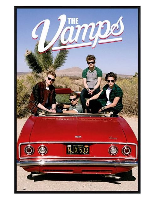 Image of Gloss Black Framed The Vamps Relaxing Retro Style Poster