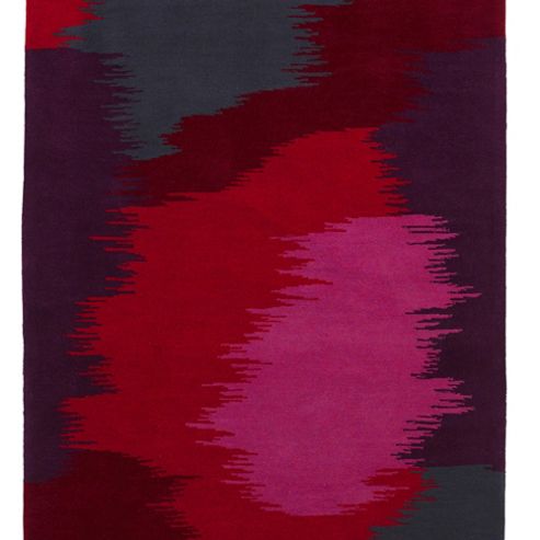 Image of Think Rugs Hong Kong Grey/red Tufted Rug - 80 Cm X 150 Cm (2 Ft 7 In X 4 Ft 11 In)