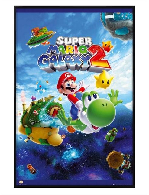 Image of Gloss Black Framed Nintendo Super Mario Galaxy 2 Poster