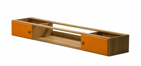 Image of Catania Under Bed Cupboards With Open Shelf In Antique &amp; Orange