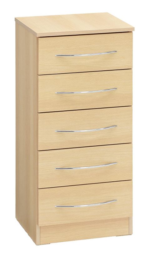 Image of Ideal Furniture Alaska 5 Drawer Tall Chest - Oak