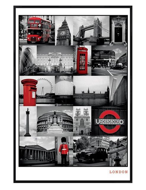 Image of London Gloss Black Framed The Iconic Images Of London Poster