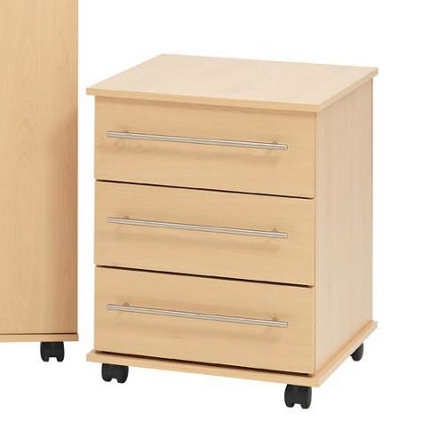 Image of Ideal Furniture Bobby 3 Bedside Table - Beech
