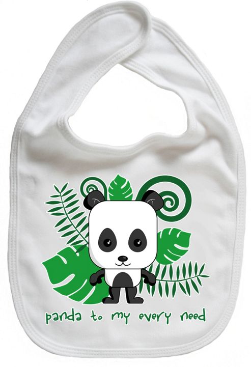 Image of Dirty Fingers Panda To My Every Need Baby Cute Bib White