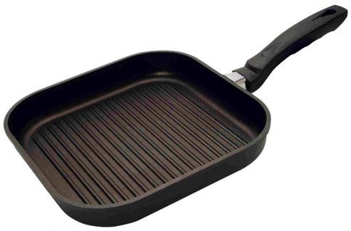 Image of Elo Rubicast 28cm Non-stick Square Aluminium Grill Pan In Black
