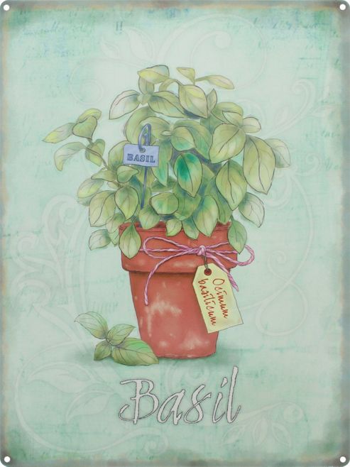 Image of Basil Tin Sign