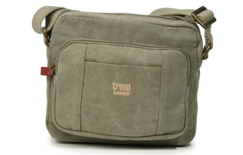 Image of Trp0235 Troop London Classic Canvas Across Body Bag Khaki