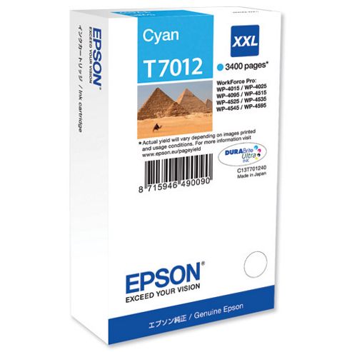 Image of Epson T7012 Extra High Ink Cartridge - Cyan