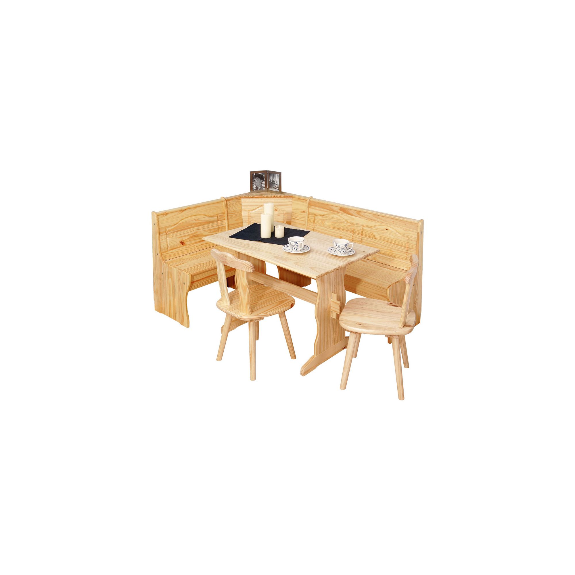 Interlink Tirol Corner Kitchen Bench with Table and Two Chairs in Natural at Tesco Direct