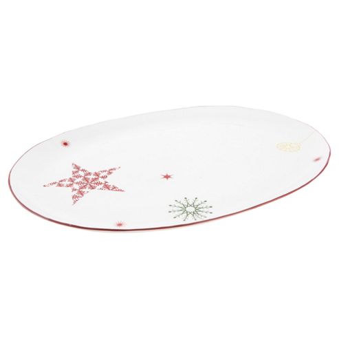 Image of Star & Bauble Organic Shape Large Oval Serving Platter