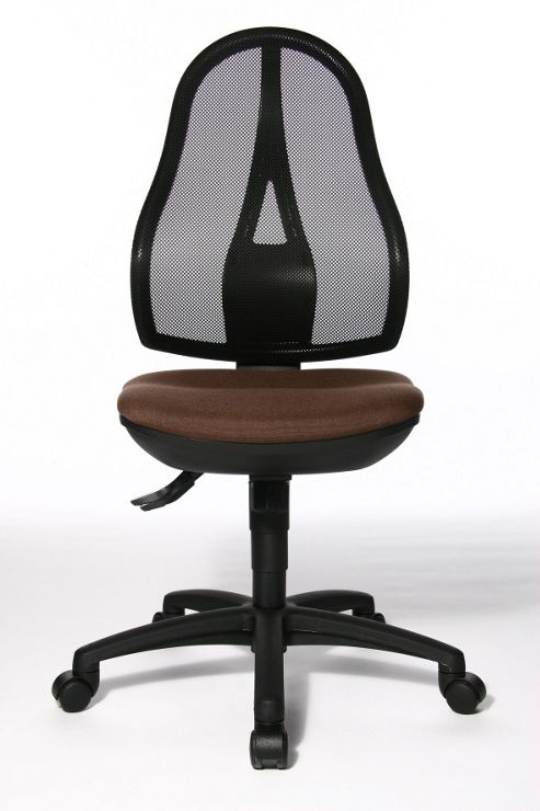 Image of Topstar Open Point Mesh Mid-back Task Chair - Without Arms - Dark Brown - Without Headrest